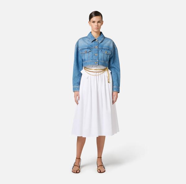 Elisabetta Franchi Veste Courte Over En Denim