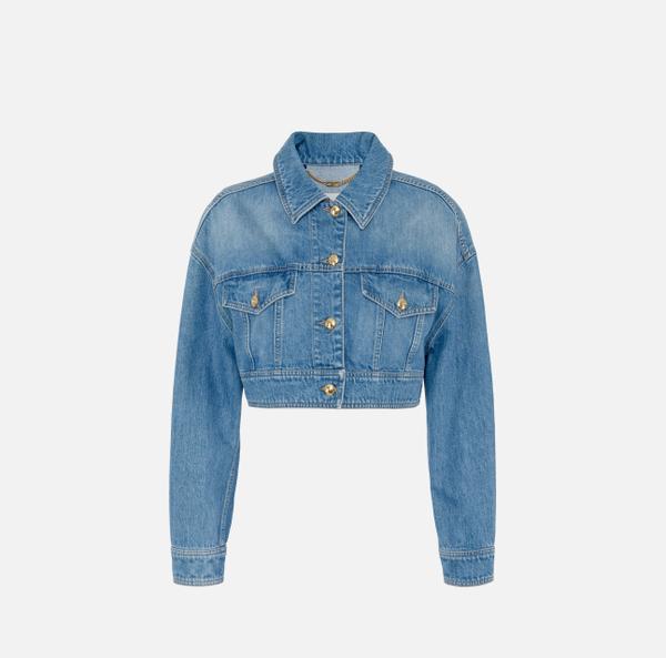 elisabetta franchi Veste courte over en denim elisabetta franchi Veste courte over en denim