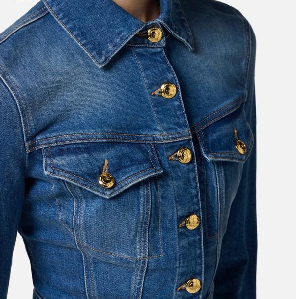 Elisabetta Franchi Veste Cropped En Denim