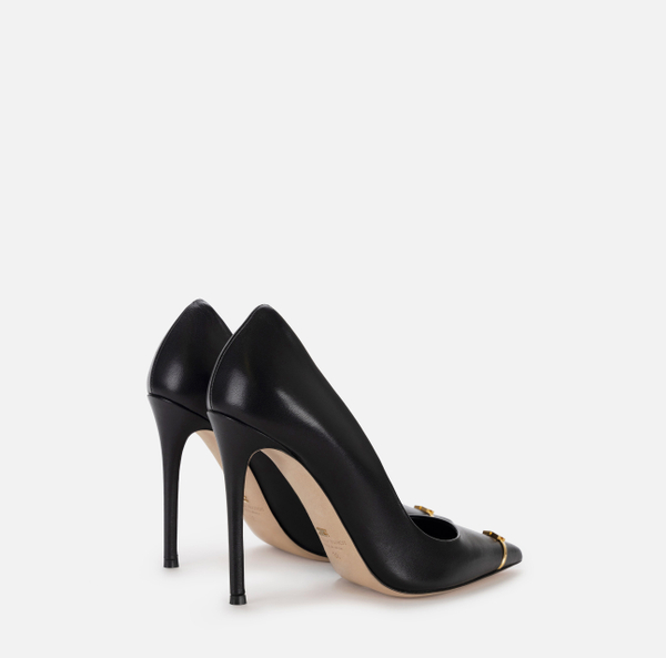 Elisabetta Franchi Escarpins En Cuir Nappa Avec Détail Logo