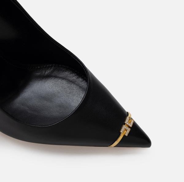 Elisabetta Franchi Escarpins En Cuir Nappa Avec Détail Logo