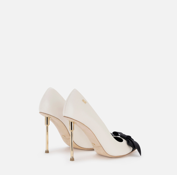 Elisabetta Franchi Escarpins En Cuir Nappa Avec Nœud En Satin