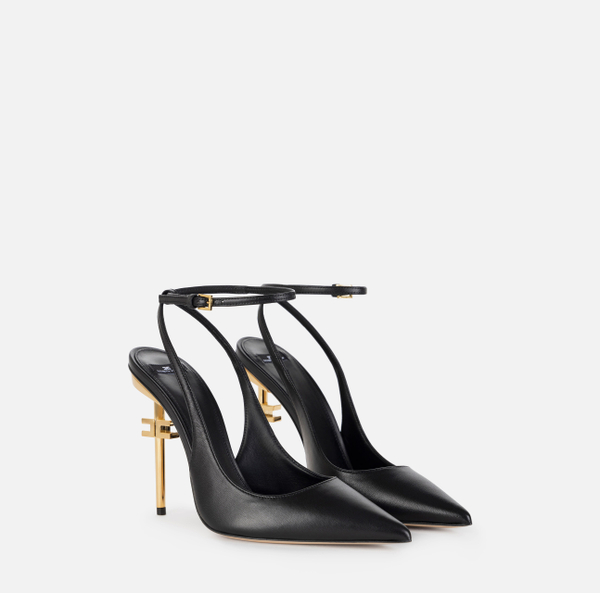 Elisabetta Franchi Escarpins Slingback En Cuir Nappa Avec Lanière