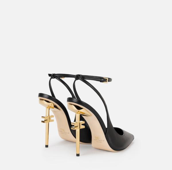 Elisabetta Franchi Escarpins Slingback En Cuir Nappa Avec Lanière