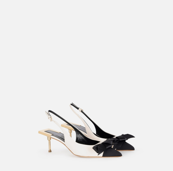 Elisabetta Franchi Escarpins Slingback En Cuir Nappa Avec Nœud En Satin
