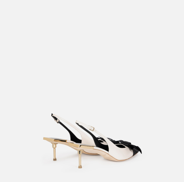 Elisabetta Franchi Escarpins Slingback En Cuir Nappa Avec Nœud En Satin