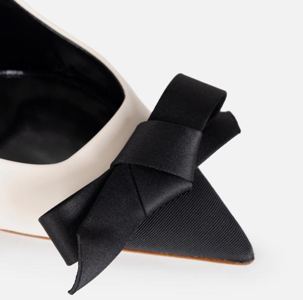 Elisabetta Franchi Escarpins Slingback En Cuir Nappa Avec Nœud En Satin