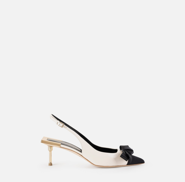 elisabetta franchi Escarpins slingback en cuir nappa avec nœud en satin