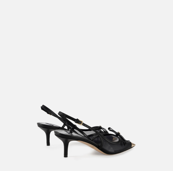 Elisabetta Franchi Escarpins Slingback En Cuir Nappa Et Filet