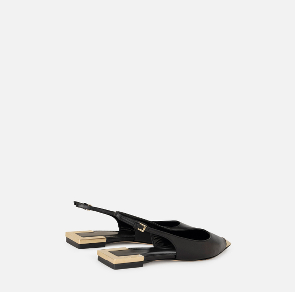 Elisabetta Franchi Escarpins Slingback Plats En Cuir Nappa