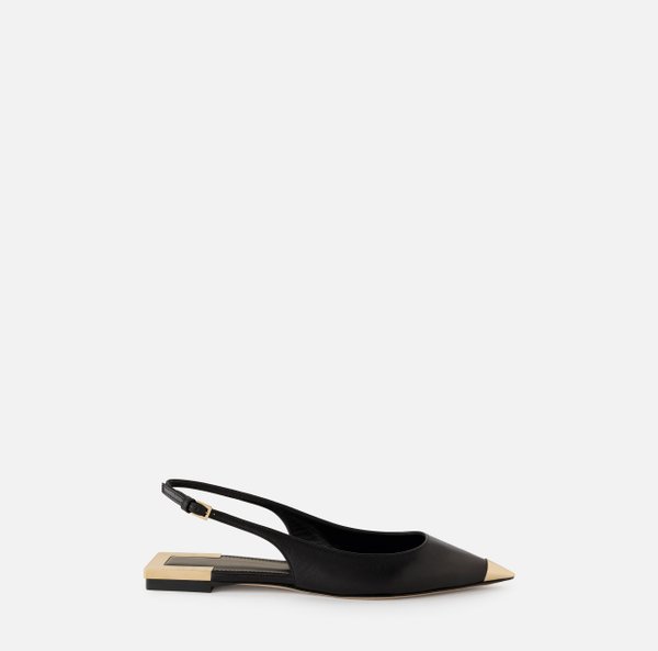 elisabetta franchi Escarpins slingback plats en cuir nappa