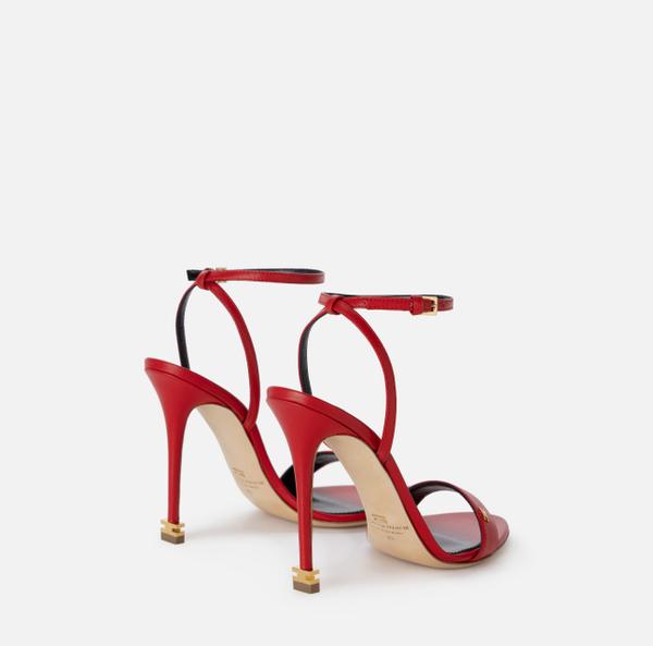 Elisabetta Franchi Étoile Sandales En Cuir Nappa Avec Bride Cheville