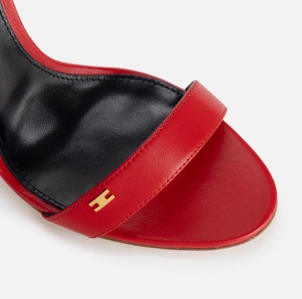 Elisabetta Franchi Étoile Sandales En Cuir Nappa Avec Bride Cheville