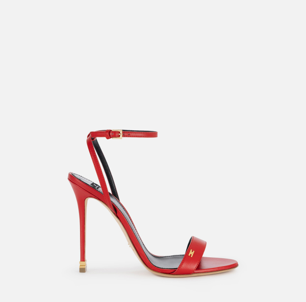 elisabetta franchi Étoile Sandales en cuir nappa avec bride cheville