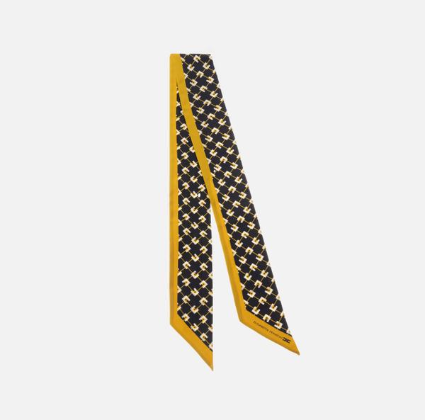 elisabetta franchi Foulard fin en twill de soie avec imprimé losanges