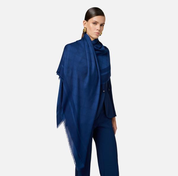 Elisabetta Franchi Grand Pashmina Avec Diamants Jacquard