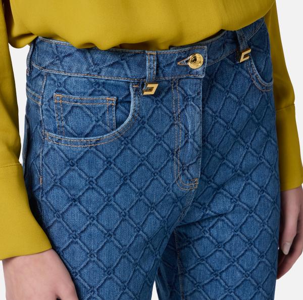 Elisabetta Franchi Jean Avec Losanges Sur Toute La Surface