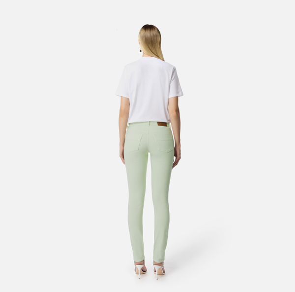 Elisabetta Franchi Jean En Coton Teint Avec Détails Logo