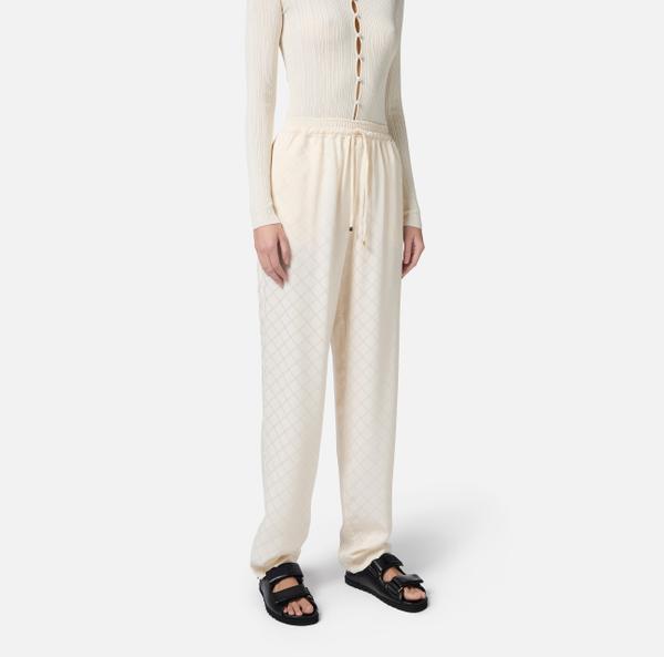 Elisabetta Franchi Jogger En Satin Avec Losange Jacquard