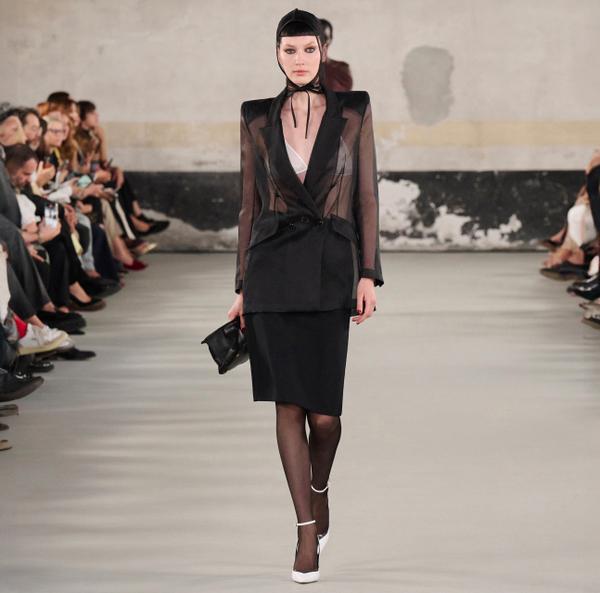 Elisabetta Franchi Jupe En Crêpe Avec Bandes En Satin