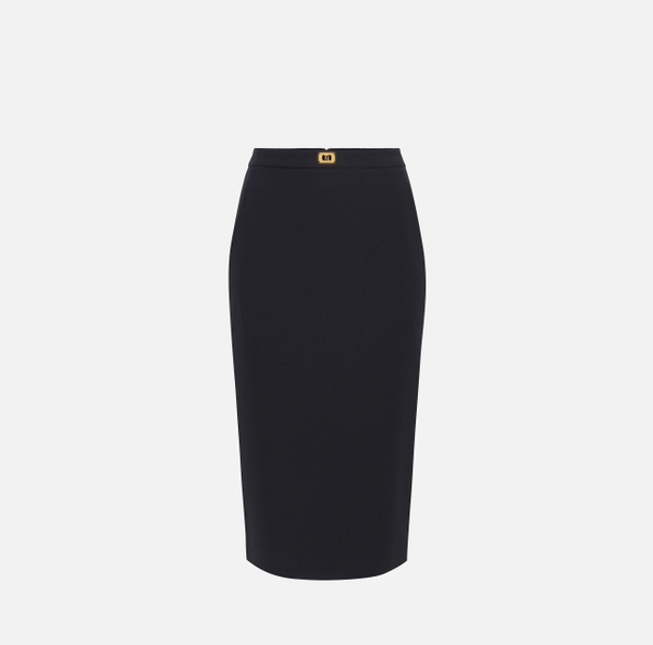 elisabetta franchi Jupe en crêpe avec bandes en satin