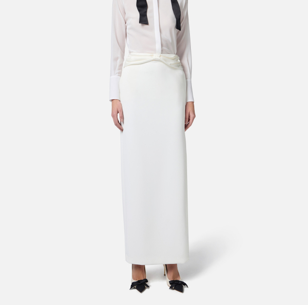 Elisabetta Franchi Jupe En Crêpe Avec Nœud En Satin