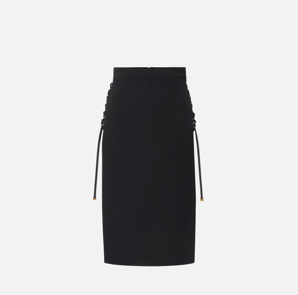 elisabetta franchi Jupe en double crêpe léger avec lacets croisés