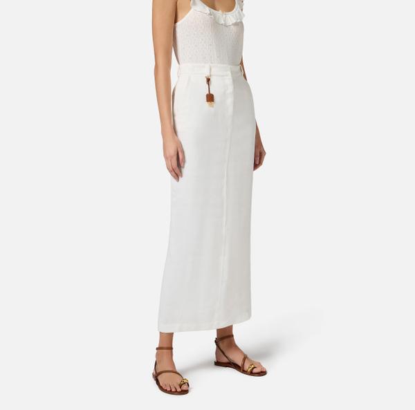 Elisabetta Franchi Jupe En Gabardine De Lin Mélangé