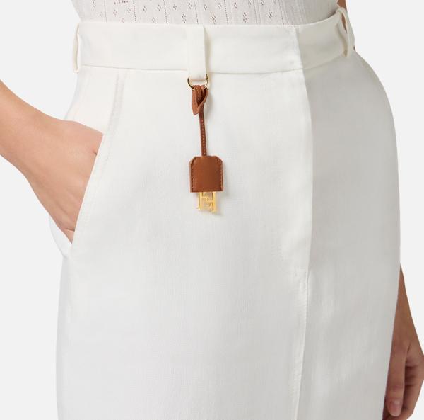 Elisabetta Franchi Jupe En Gabardine De Lin Mélangé