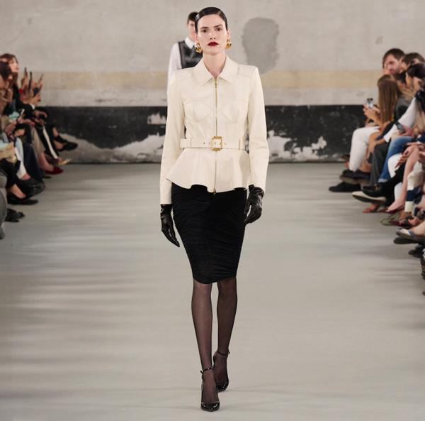 Elisabetta Franchi Jupe En Organdi Stretch Avec Détail Bijou