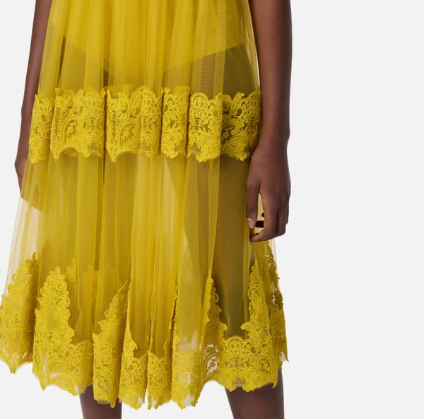 Elisabetta Franchi Jupe En Tulle Avec Décorations En Dentelle