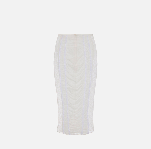 elisabetta franchi Jupe en tulle et dentelle florale