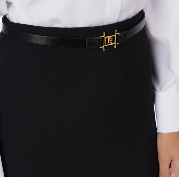 Elisabetta Franchi Jupe Longue En Crêpe Léger Avec Ceinture