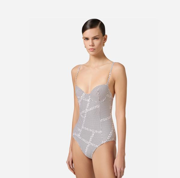 Elisabetta Franchi Maillot De Bain Avec Imprimé Pois Et Rubans