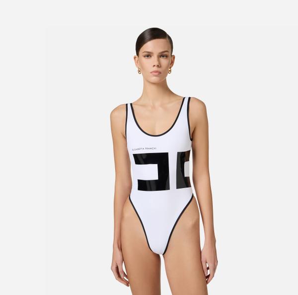 Elisabetta Franchi Maillot De Bain Avec Maxi-logo Imprimé