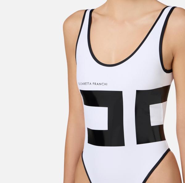 Elisabetta Franchi Maillot De Bain Avec Maxi-logo Imprimé
