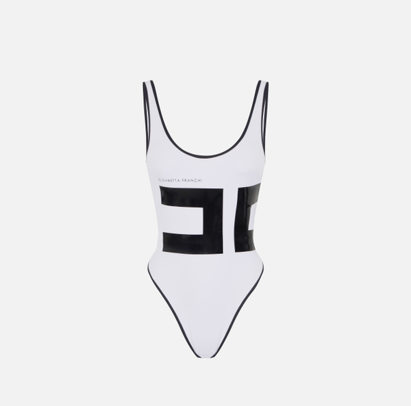 elisabetta franchi Maillot de bain avec maxi-logo imprimé