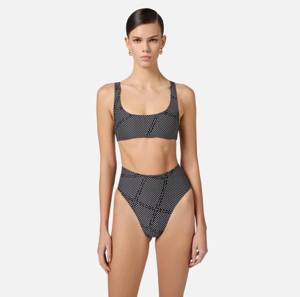 Elisabetta Franchi Maillot De Bain Deux Pièces Avec Imprimé Pois Et Rubans