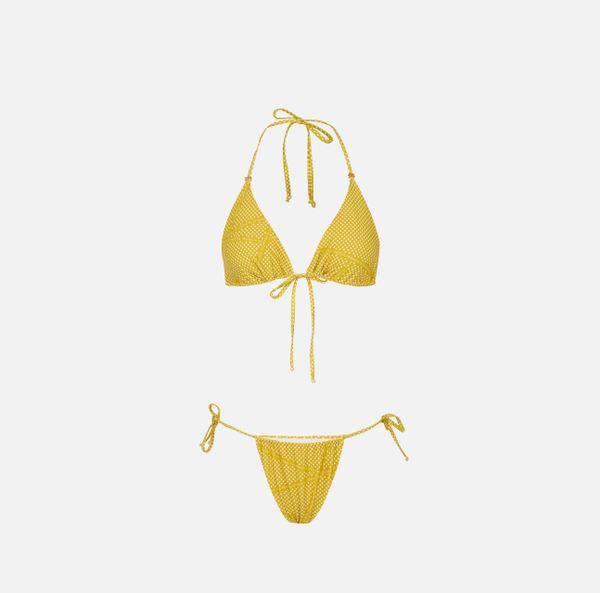 elisabetta franchi Maillot de bain deux pièces avec imprimé pois et rubans