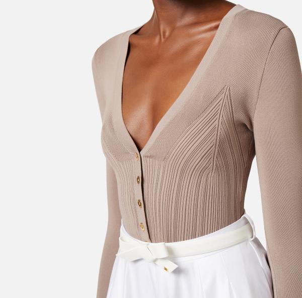 Elisabetta Franchi Micro Cardigan En Viscose Avec Cœur