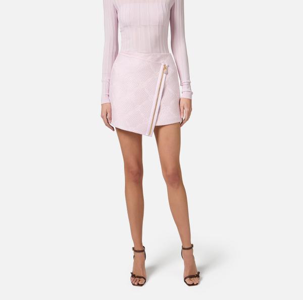 Elisabetta Franchi Mini-jupe Portefeuille En Raphia