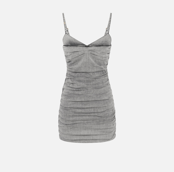 elisabetta franchi Mini-robe en denim avec bretelles