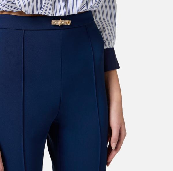 Elisabetta Franchi Pantalon à Patte D’éph En Double Crêpe Léger