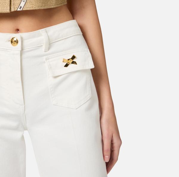 Elisabetta Franchi Pantalon En Coton Avec Nœuds Bijoux