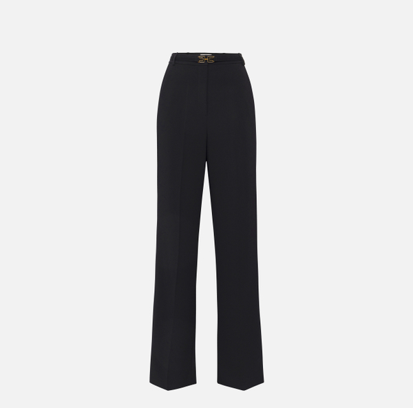 elisabetta franchi Pantalon en crêpe avec bandes en satin