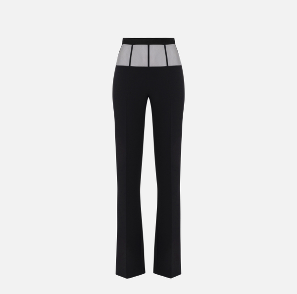 elisabetta franchi Pantalon en crêpe avec basque en tulle