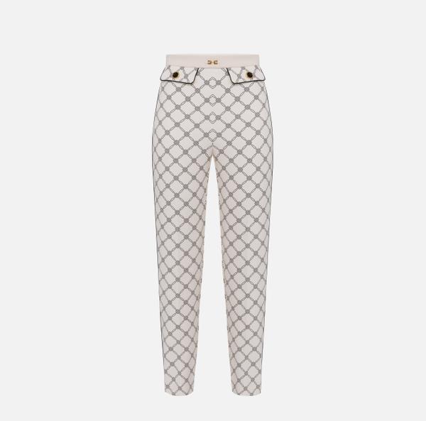 elisabetta franchi Pantalon en crêpe avec imprimé losanges