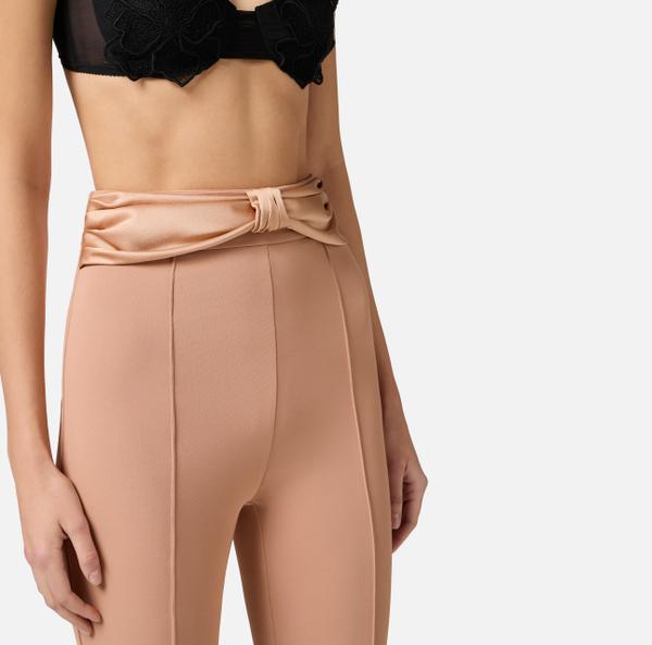 Elisabetta Franchi Pantalon En Crêpe Avec Nœud En Satin