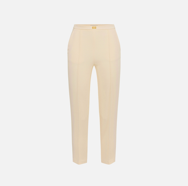 elisabetta franchi Pantalon en crêpe avec poches et plaque logo
