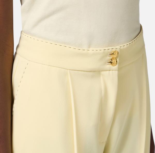 Elisabetta Franchi Pantalon En Crêpe Avec Surpiqûres Contrastées